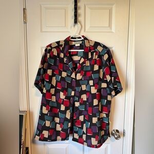 Donnkenny Women's Multicolor Geometric Blouse